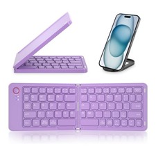Foldable Bluetooth Keyboard Sync to 3 Devices , Portable Folding6341