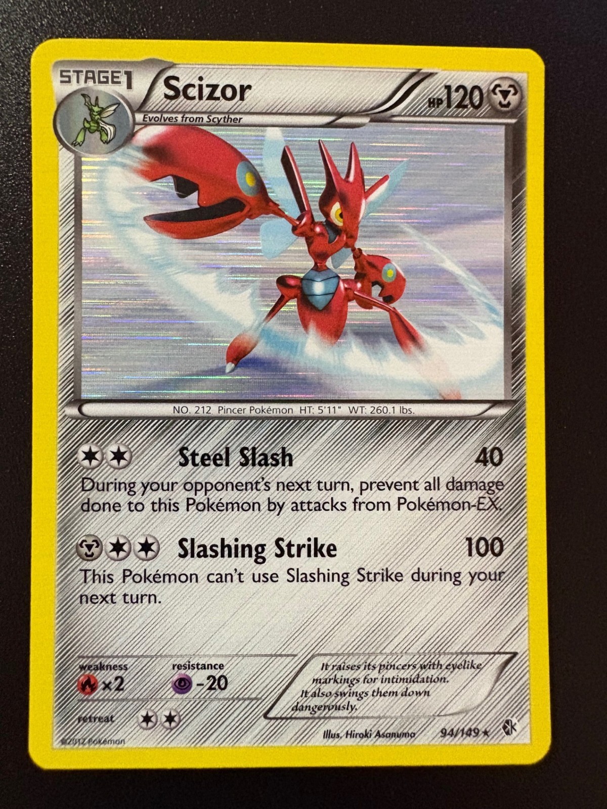 Pokemon TCG: 2012 Boundaries Crossed Holo Rare Scizor (94/149) NM