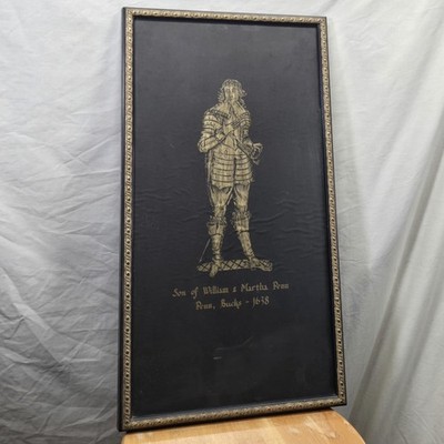 Vintage Brass Rubbing Son Of William & Martha Penn Bucks 1638 Frederick Gallery 