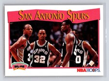 1991-92 NBA Hoops - San Antonio Spurs #297 David Robinson Willie Anderson