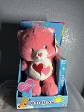 Vintage 2002 Care Bears NRFB  Love-a-lot 13  Plush Bear With Sealed VHS Cartoon