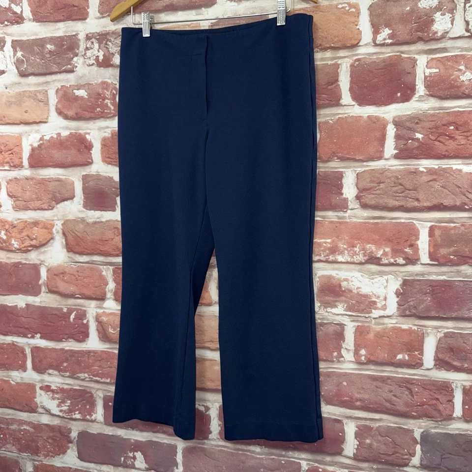 Pantalones Talbots Mujer 8 Azul Marino Heritage Vestido Pantalones Pierna Recta Trabajo Foto 3 de 4