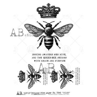 Queen Bee #7545 | A4 Rice Paper for Decoupage | AB Studios