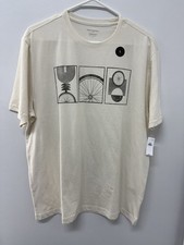 NEW Banana Republic Men  s Graphic T-Shirt Bike Wheel Frost Ivory Cotton Large