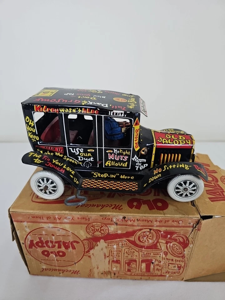 Juguetes Marx Años 50 Hojalata Cuerda Antigua Hojalata Jalopy con O Caja Foto 3 de 4