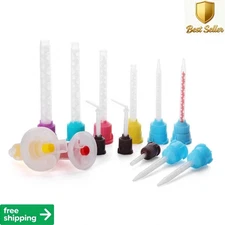 100PCS Dental Silicone Rubber Temporary Crown Mixing Nozzle Impression Material