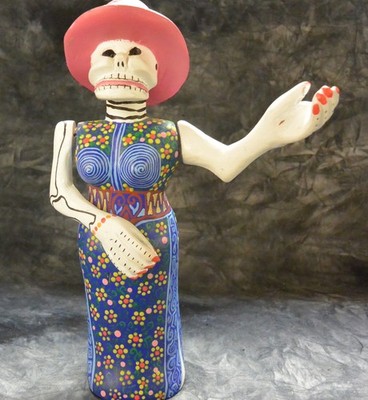 Day of the Dead: La Catrina, Signed Fiorentes Fluentes, Mexican Folk Art