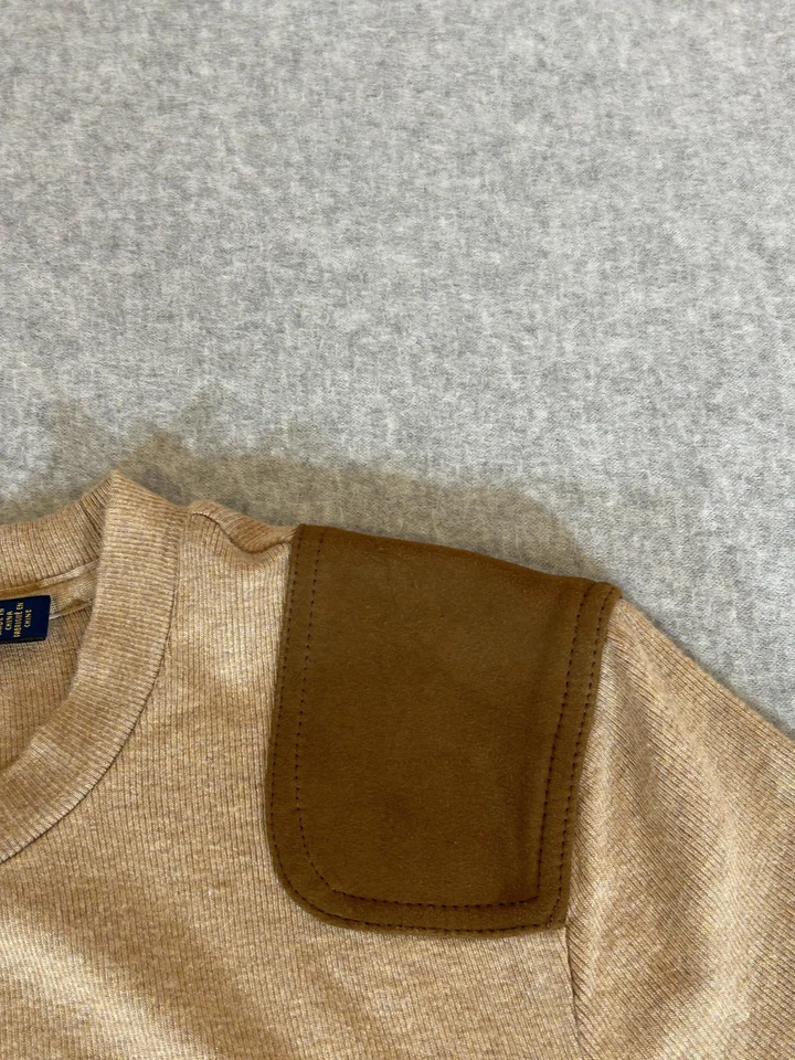 Camisa Polo Ralph Lauren Para Hombres Grande Gamuza Parches para el Hombro Manga Larga Cuello Redondo Foto 2 de 4