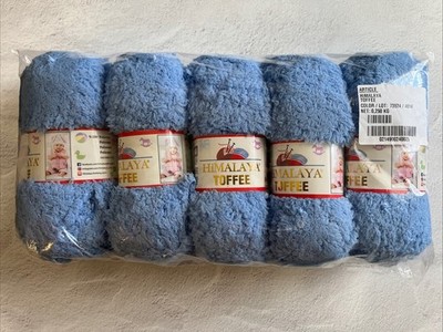 HIMALAYA TOFFEE YARN LOT OF 5 SKEINS BLUE COLOR 73524 NEW