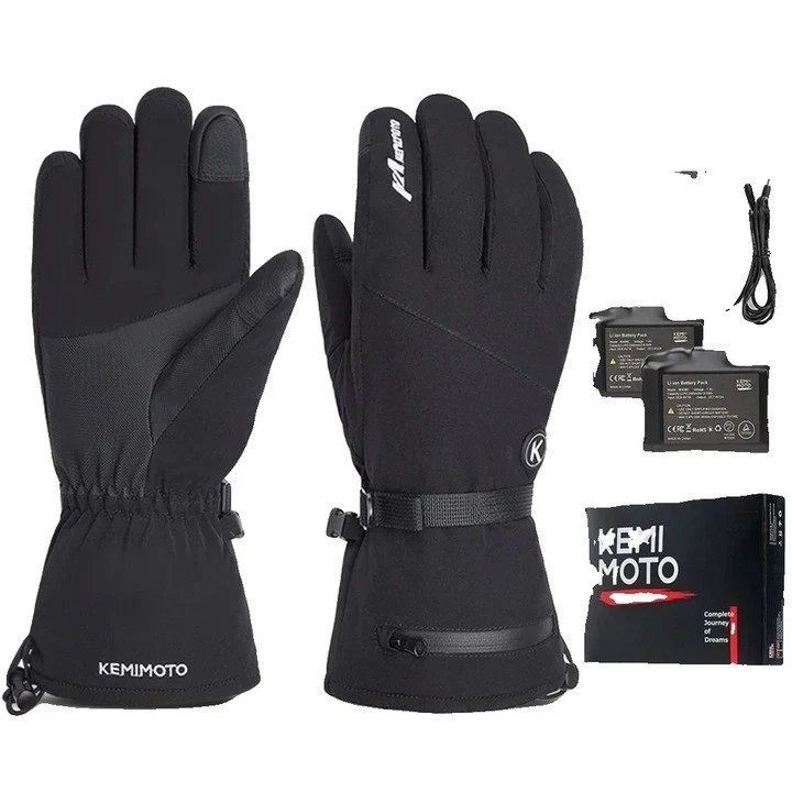 Kemi Moto Black Heated Gloves All Occasions Winter Sport Ski Snow S / M New