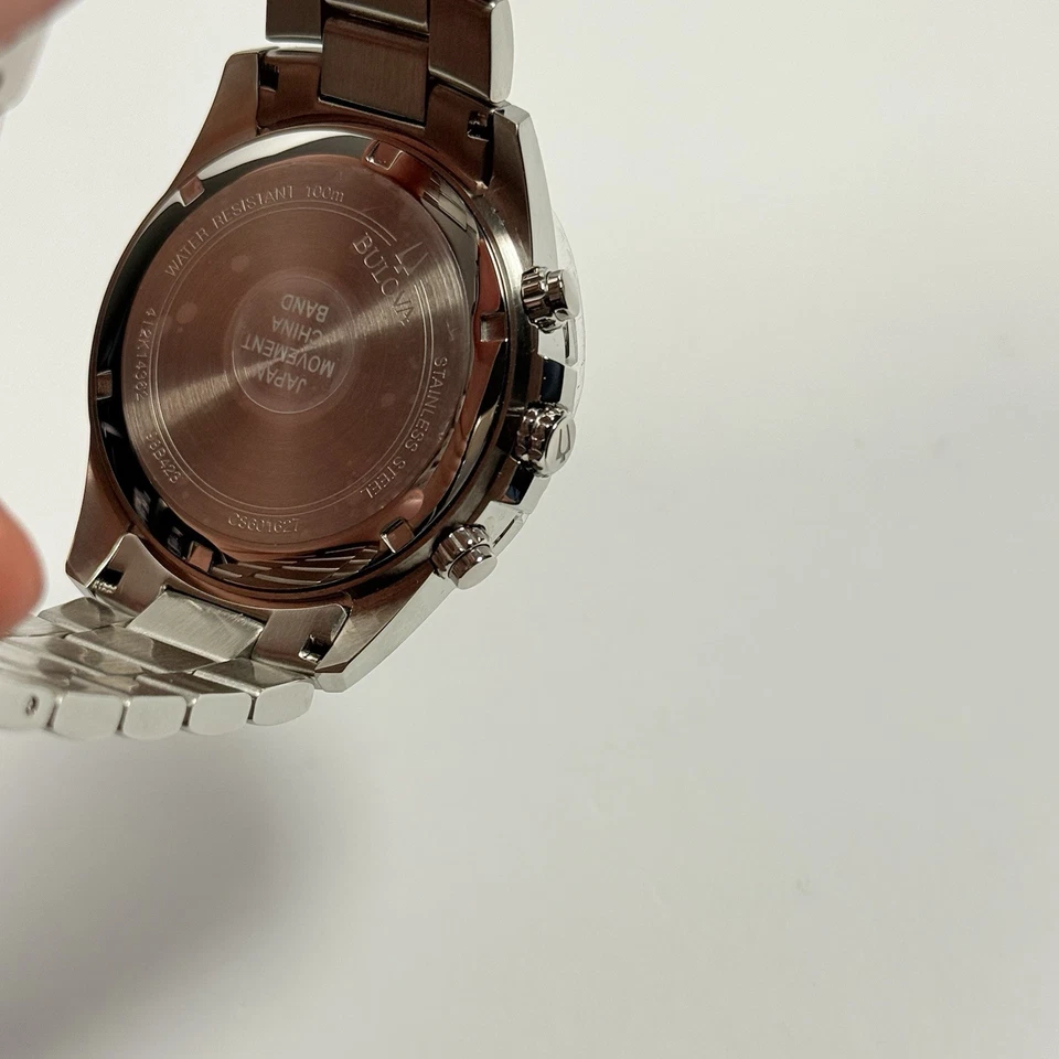 Bulova Men's Marine Star Quartz Chronograph Calendar Silver Watch 42 MM 98B423 - image 3 of 4