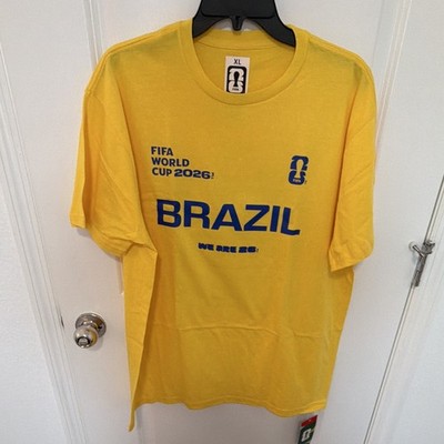 FIFA Brazil World Cup 2026 Official Licensed Shirt XL Yellow & Blue Cap Set