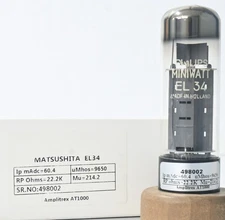 EL34 Philips Miniwatt Made in Holland Amplitrex Tested Qty 1 Pc