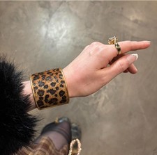 Cheetah Leopard Fur Bracelet Jewelry Bangle Adjustable