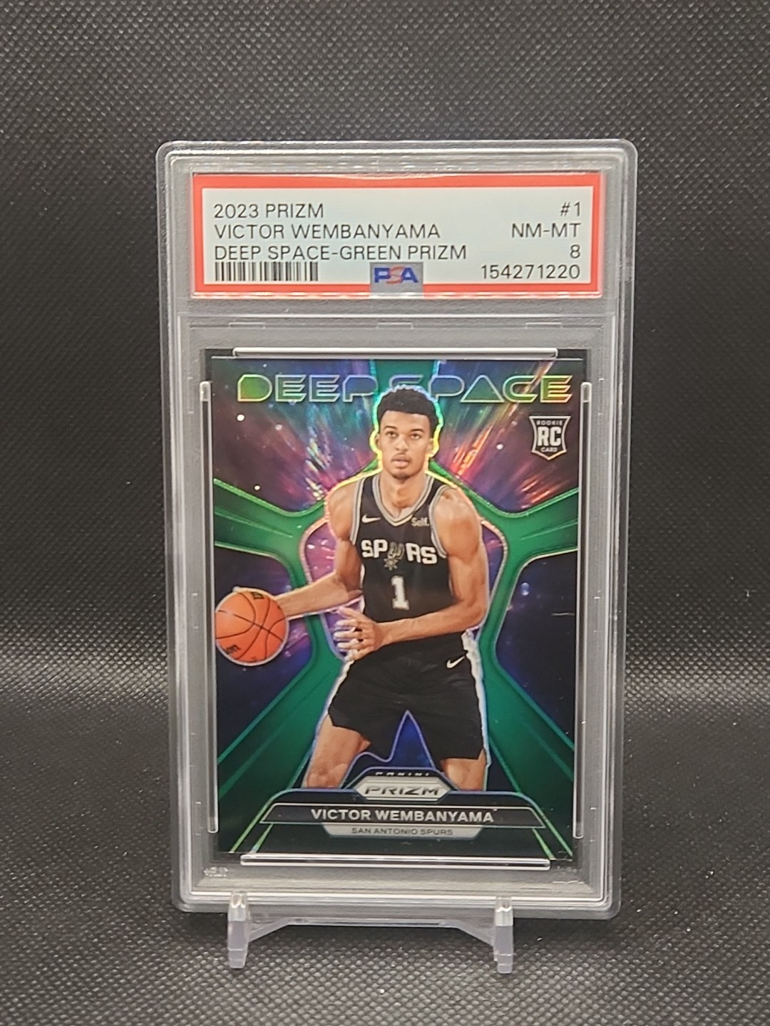 2023 Prizm Deep Space Green Prizm #1 Victor Wembanyama PSA 8 NM-MT ROOKIE RC