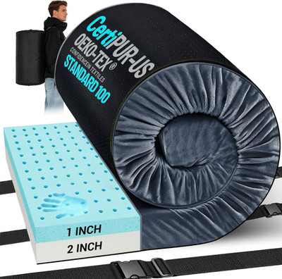 Memory Foam Camping Mattress Pad, Ventilated Breathable Design Certipur-Us & Oek