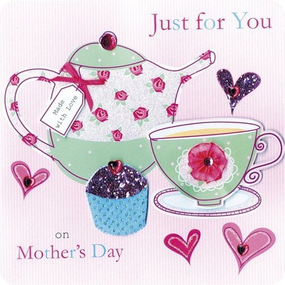 Just for you Mama 3D Tee & Cupcake Design große Muttertagskarte