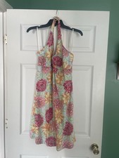 Tommy Hilfiger Floral Halter Knee Length A-Line Dress Size 14 Multicolor