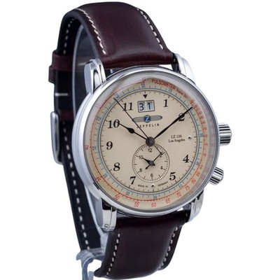 Zeppelin LZ 126 Los Angeles Dual Time Beige Dial Men's Watch 8644-5