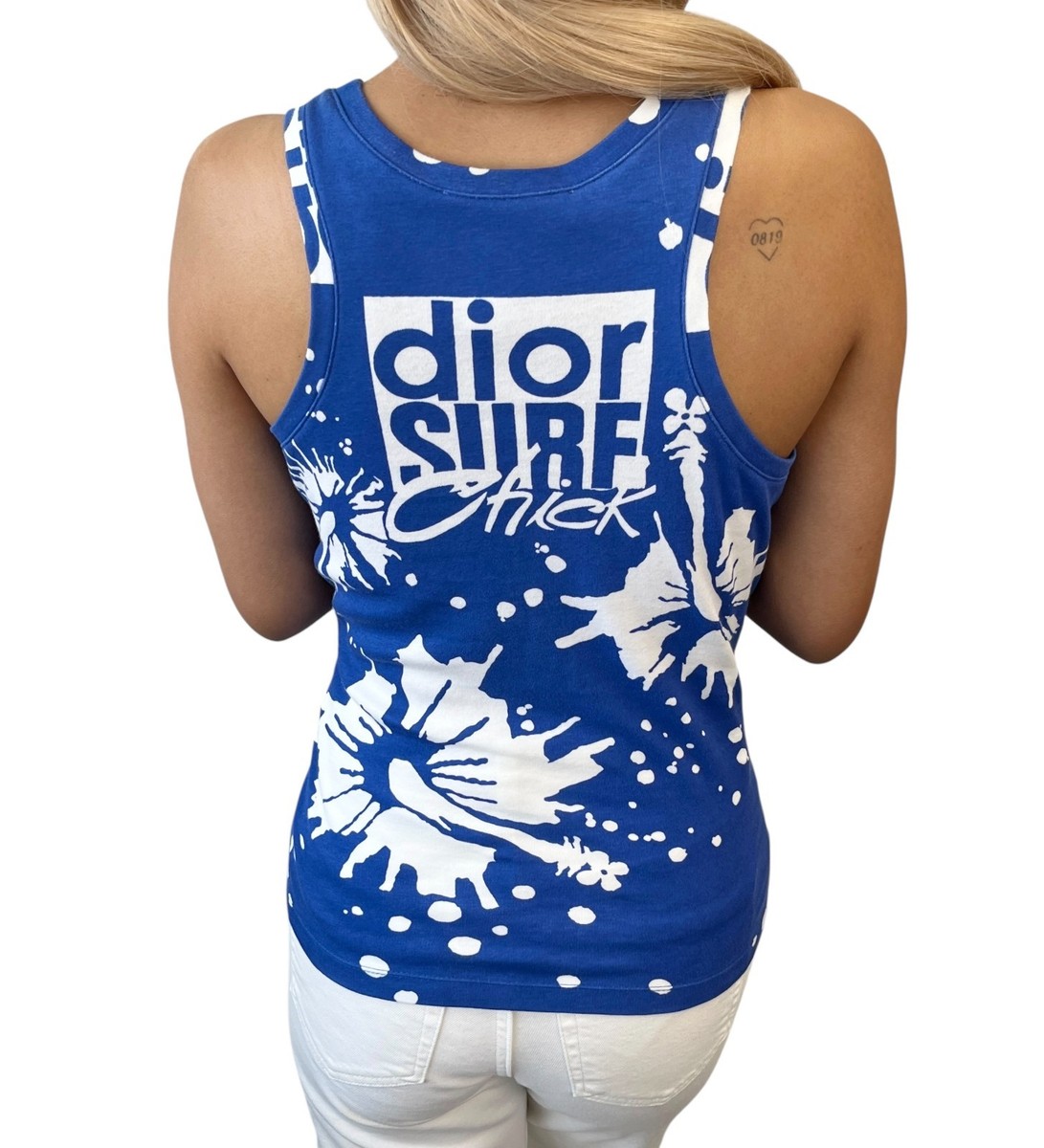 Christian Dior Vintage 2004 SURF Logo Tank Top #36 Blue White