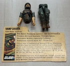 Vintage 1982 GI JOE Complete VAMP DRIVER Code Name CLUTCH Straight Arm File Card