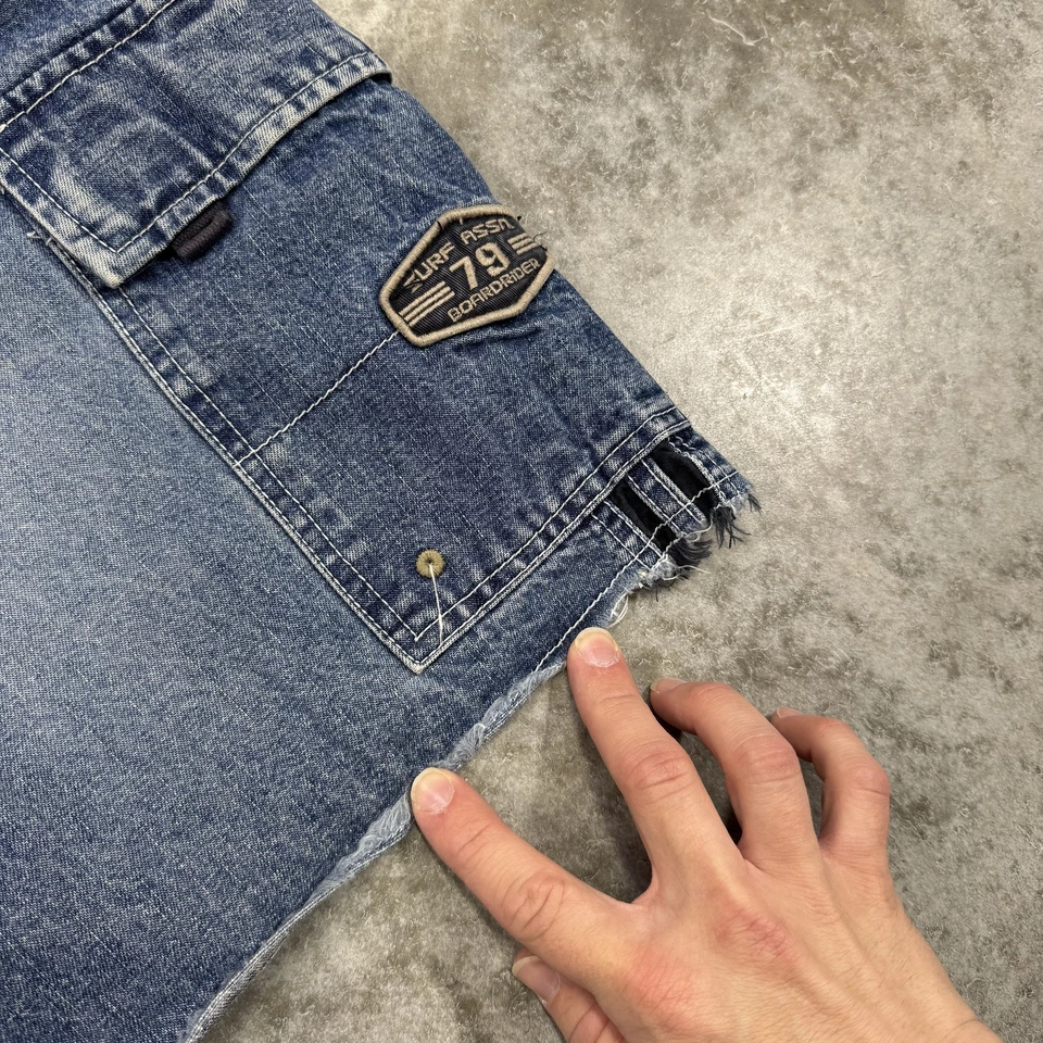 Pantalones Cortos No Boundaries Para Hombre 38 Denim Carga Y2k Sueltos Rayas Laterales Surf Skater Años 90 Foto 3 de 4