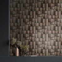 Vliestapete Grafik Motiv 3D-Effekt Holzoptik Kacheln Grau Braun 35375 (4,87€/1Qm