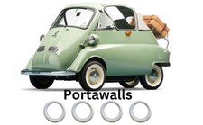 Portawall 8 White Wall Tyre Trim Set 4x Fits Bmw Isetta Microcar
