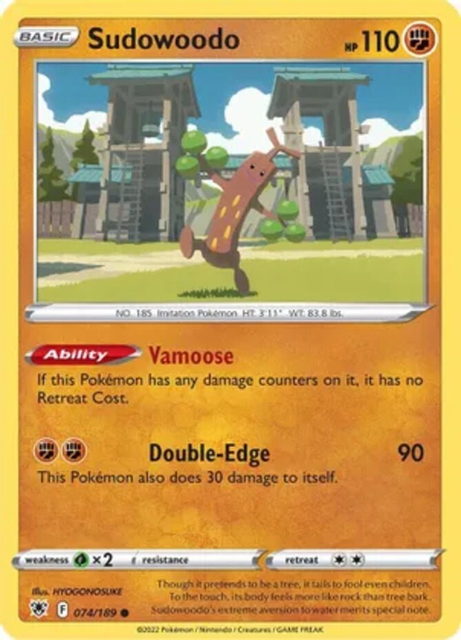 Sudowoodo - 074/189 - Common (Lp) Astral Radiance - Fighting Pokémon