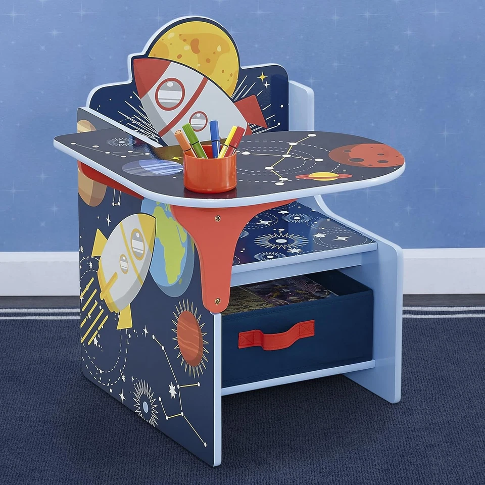 Silla Escritorio Space Adventures con Cubo de Almacenamiento - Ideal para Artes y Manualidades, Snack Ti Foto 2 de 4