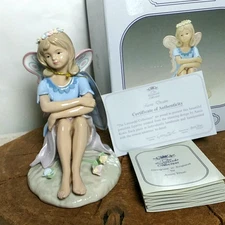 Faerie Dreams Leonardo By Annie Rowe 5" Sitting Fairy Porcelain Figurine England