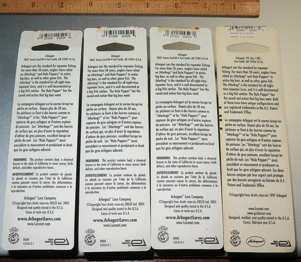 Lote 4 Arbogast JITTERBUGS G651 COLORES MUY RAROS NOS de diferentes colores Foto 4 de 4