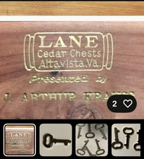 Key for LANE Mini Cedar Chest JEWELRY Box ( MADE FROM ORIGINAL KEY )