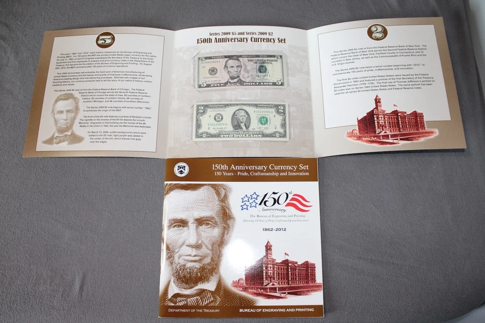 150th Anniversary Currency set series 2009 $2-$5 commemorative notes free ship - Image 3 of 4