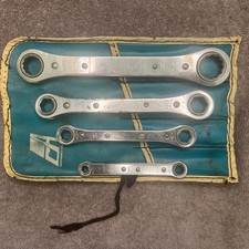 Vintage Cornwell Usa Double Box End Ratcheting Wrench 4 Pc Set
