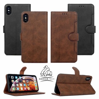 Leder Flip Kartenfach Ständer Hülle für iPhone 16/15/14/S23/S22/S21/S20
