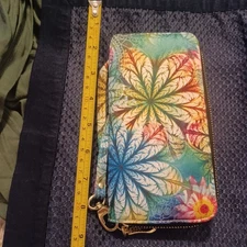 LOVESHE Floral Wallet Zip Around Clutch Purse With Wristlet Strap Clutch Flowers