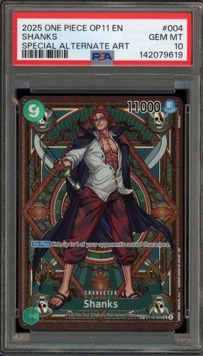 One Piece CCG Shanks OP11 Special Alternate Art ST16-004 PSA 10 Gem Mint