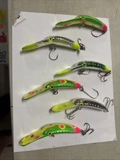 Yakima Worden's 4.5 Maglip Plugs Lot Of 6 Green In Color