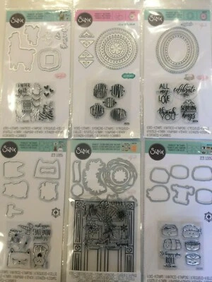 Sizzix Framelits Stamp & Die Set Pick 1 of 9 Stamps & Dies New