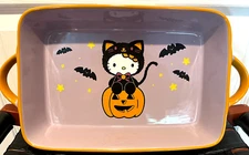 NIB Hello Kitty Black Cat Halloween Baking Dish Casserole Dish