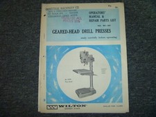 Wilton 24203 Geared-Head Drill Press Parts Catalog & Owner Operator Manual