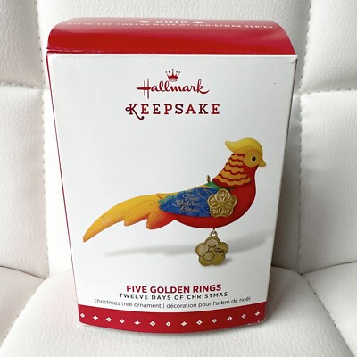 Hallmark Keepsake 5 Golden Rings Ornament in Box 2015 Make A Memory  Pheasants 