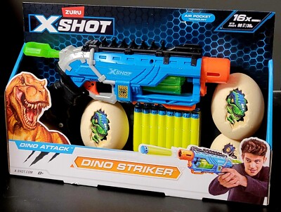 ZURU X - SHOT '' DINO STRIKER '' INKL. DINO - EIER ALS ZIELE / PFEILE  ,NEU , OVP