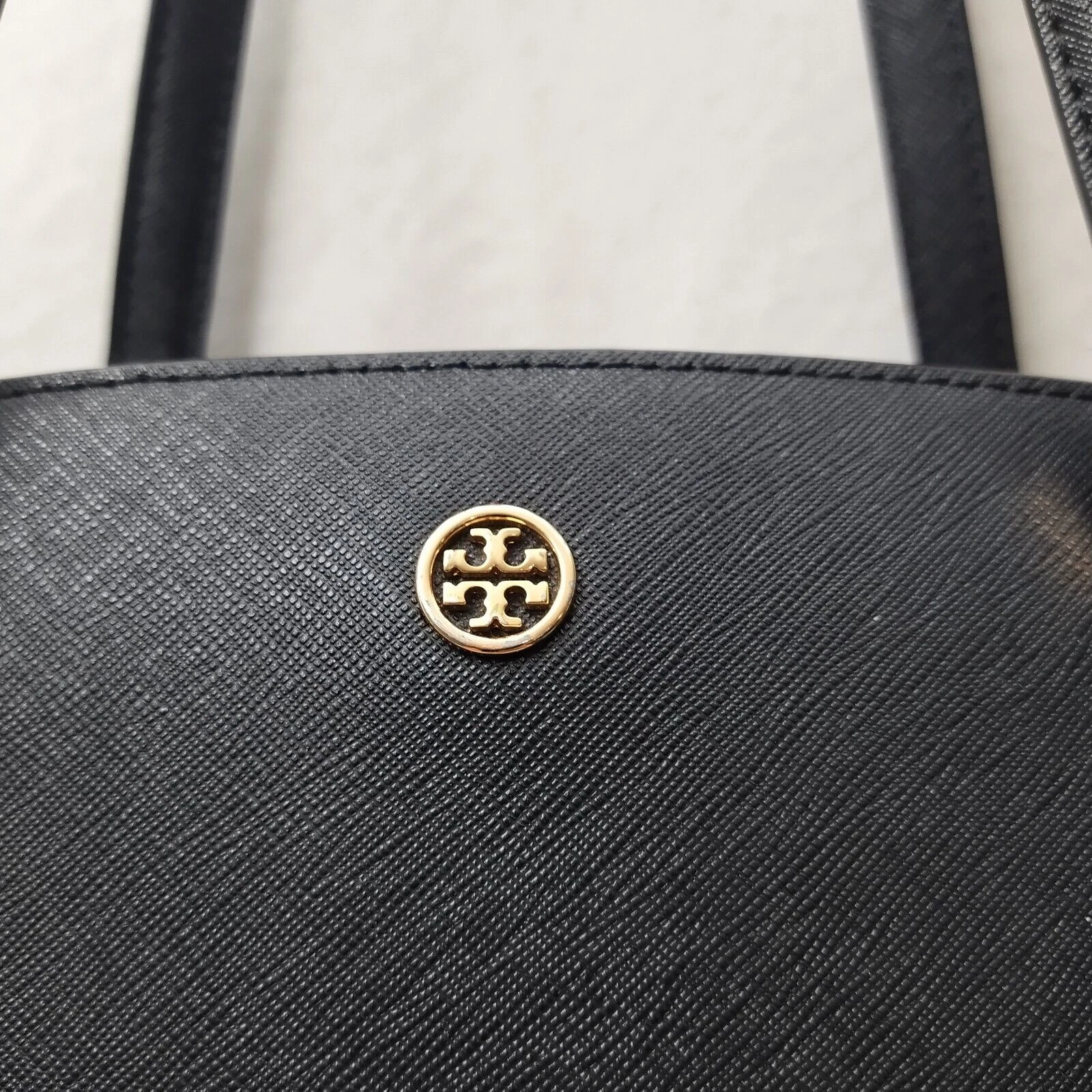 Borsa grande Tory Burch Robinson in pelle nera con doppio manico
