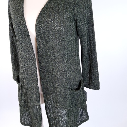 New Forgotten Grace Long Sleeve Duster Cardigan Olive Green Size 2X - Picture 3 of 10