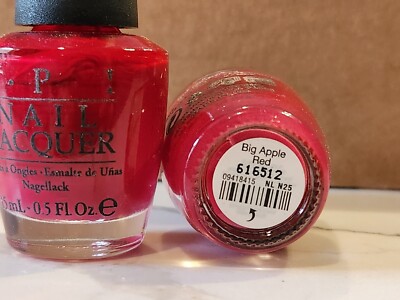 OPI Nail Polish Lacquer ~ BIG APPLE RED   ~ N25 FULL SIZE 15mL .5 oz