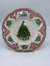 Johnson Brothers Old Britain Castles Pink Christmas Tree 8 Dessert Lunch Plate For Sale Online Ebay