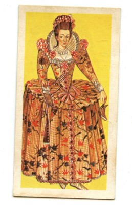 Brooke Bond Tea Card British Costume Collectable #14 Ladys Formal Dress 1634 (3)
