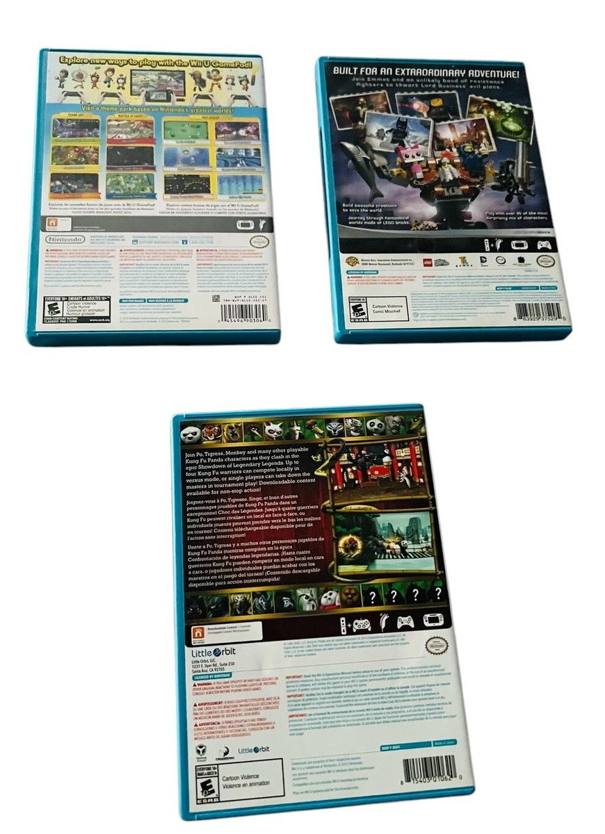 WII U 3 GAME LOT Nintendo Land / Lego Movie / King Fu Panda FAST